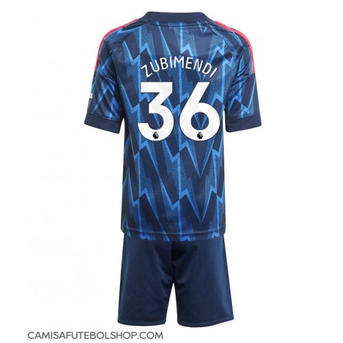 Camisa de time de futebol Arsenal Martin Zubimendi #36 Replicas 2º Equipamento Infantil 2025-26 Manga Curta (+ Calças curtas)